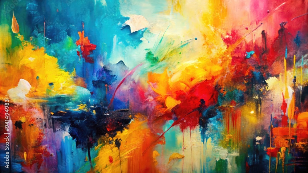 Abstract Expressionism: Fluid, Spontaneous, Bold Colors, Textured, Modern Abstract Expressionism: Fluid, Spontaneous, Bold Colors, Textured, Modern