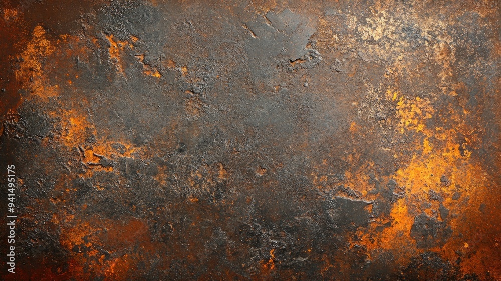 Weathered iron background with layers of rust, worn edges, and textured surface, capturing an industrial feel Weathered iron background with layers of rust, worn edges, and textured surface, capturing an industrial feel