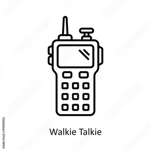 Walkie Talkie Vector outline icon design illustration. Law And Justice symbol on white background EPS 10 File .