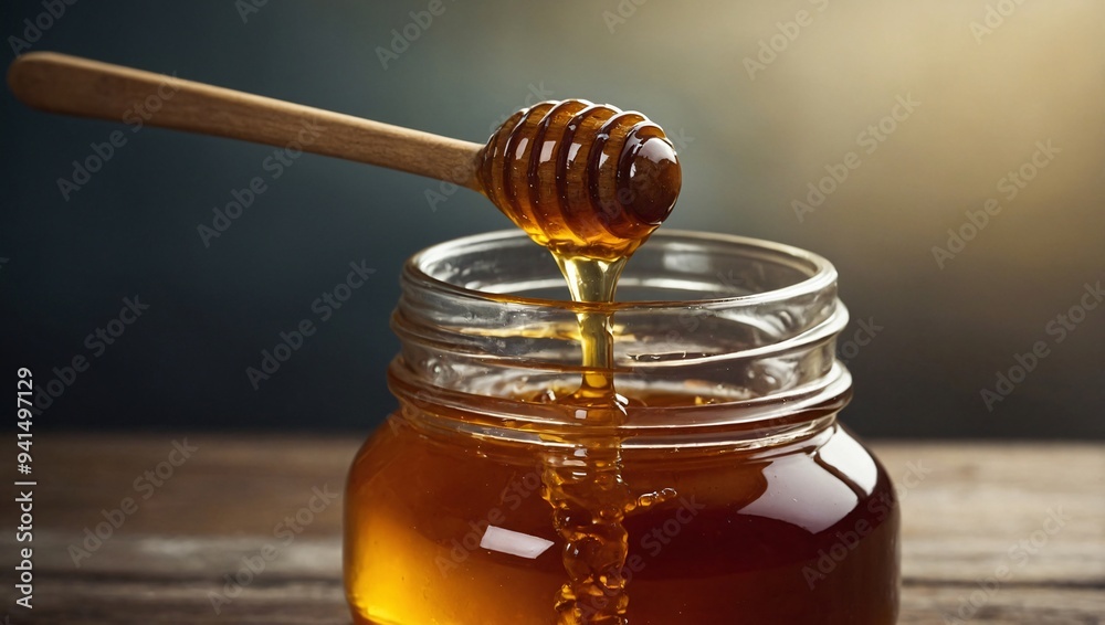 A honey dipper in a jar A honey dipper in a jar