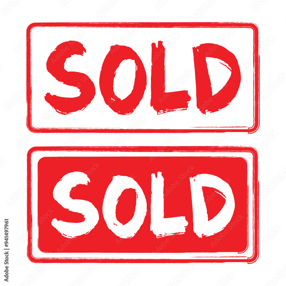 Sold and sold rubber stamp. Vector Illustration. Sold and sold rubber stamp. Vector Illustration.