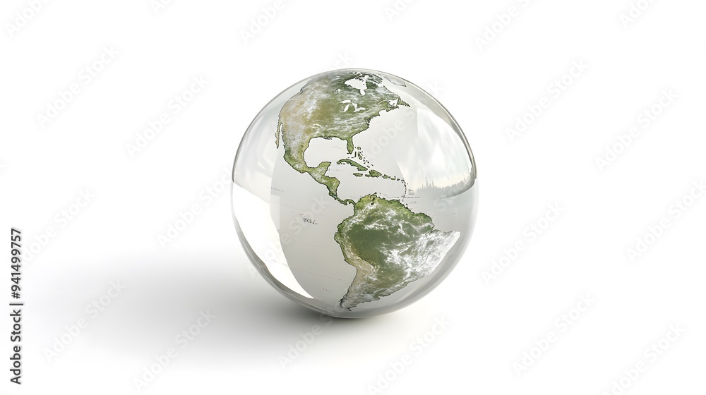 CG Transparent Globe: A CG-rendered transparent globe, with continents subtly etched on its surface, floating on a white background.
CG Transparent Globe: A CG-rendered transparent globe, with continents subtly etched on its surface, floating on a white background.