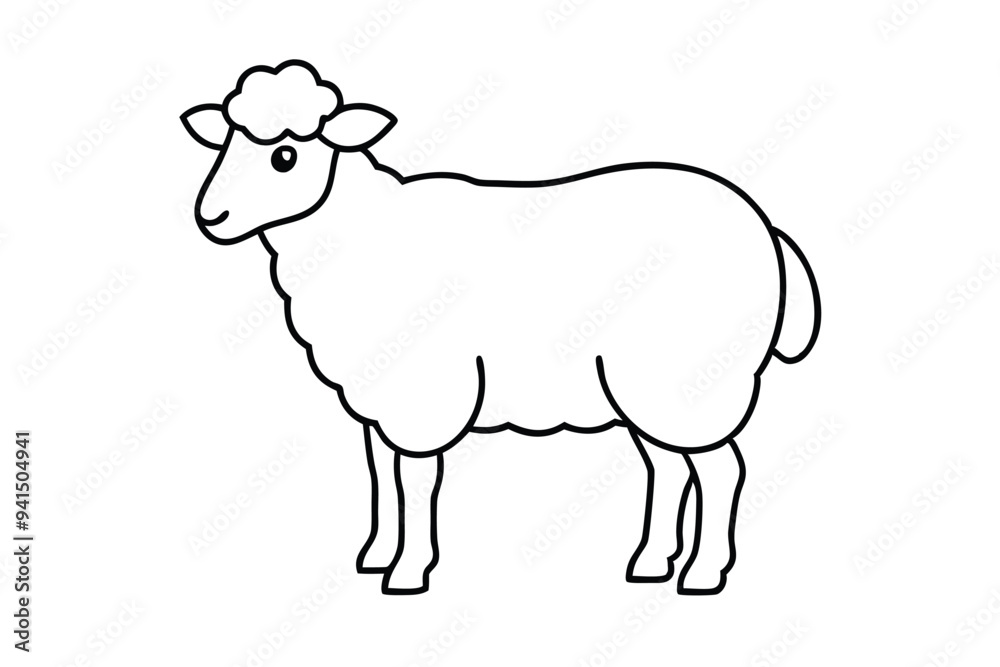 Sheep line art vector illustration Sheep line art vector illustration