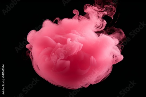 Multi-layer circular Pink soft steam effect is required. The background is black photo