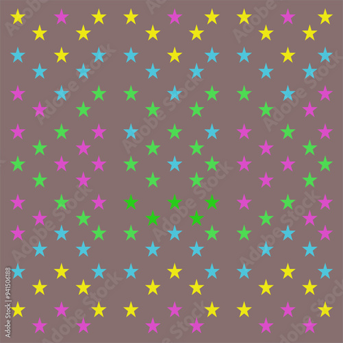 Multicolored star pattern graphic design