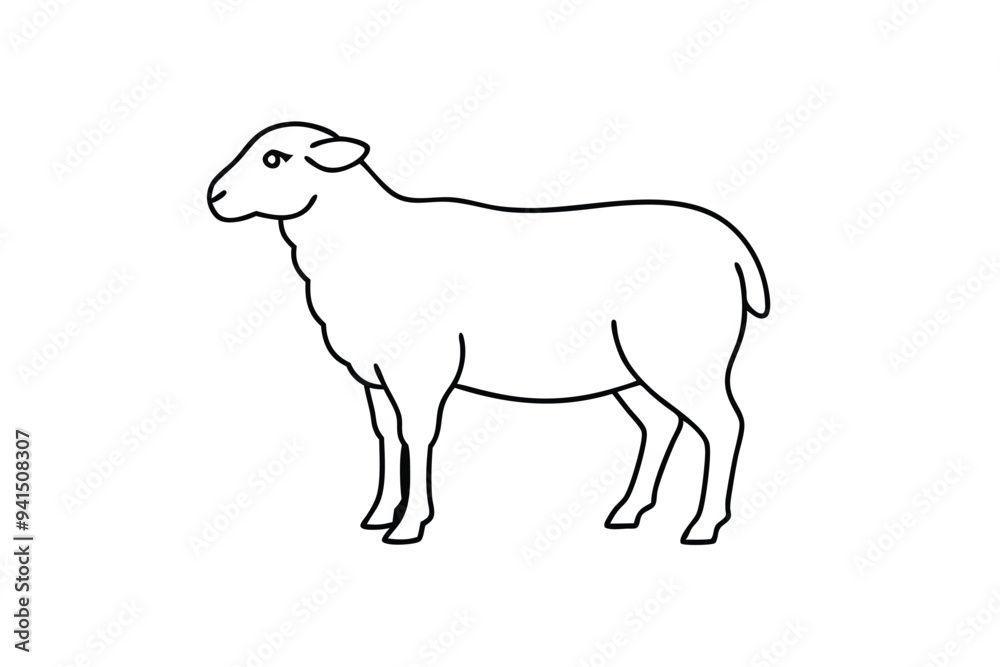 A Cute Sheep line art vector illustration A Cute Sheep line art vector illustration