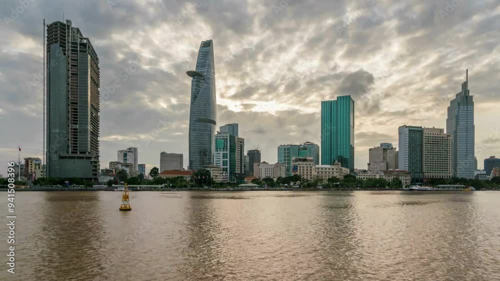 Timelapse of Ho Chi Minh City skyline and skyscraper in center of heart business at Ho Chi Minh City downtown. Panorama of cityscape on Saigon river in Ho Chi Minh City at Vietnam from day to night
Timelapse of Ho Chi Minh City skyline and skyscraper in center of heart business at Ho Chi Minh City downtown. Panorama of cityscape on Saigon river in Ho Chi Minh City at Vietnam from day to night