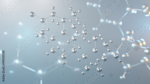 Fototapeta Naklejka Na Ścianę i Meble -  mesterolone molecular structure, 3d model molecule, anabolic steroid, structural chemical formula view from a microscope