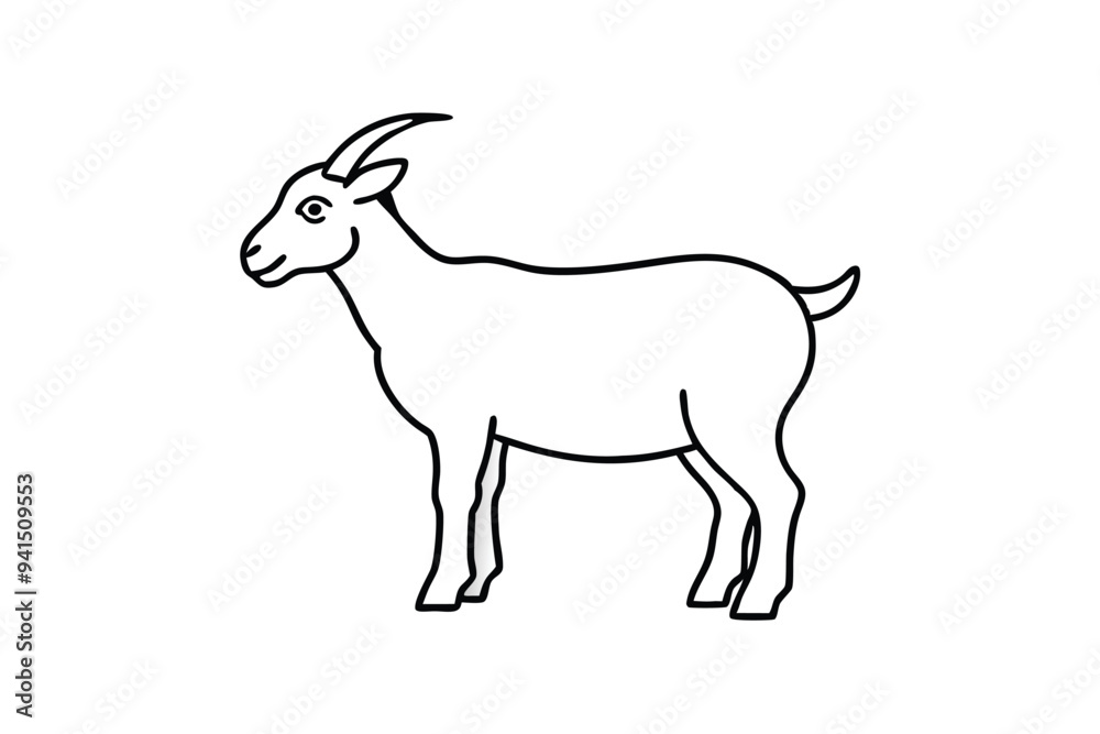 A Goat line art vector illustration A Goat line art vector illustration