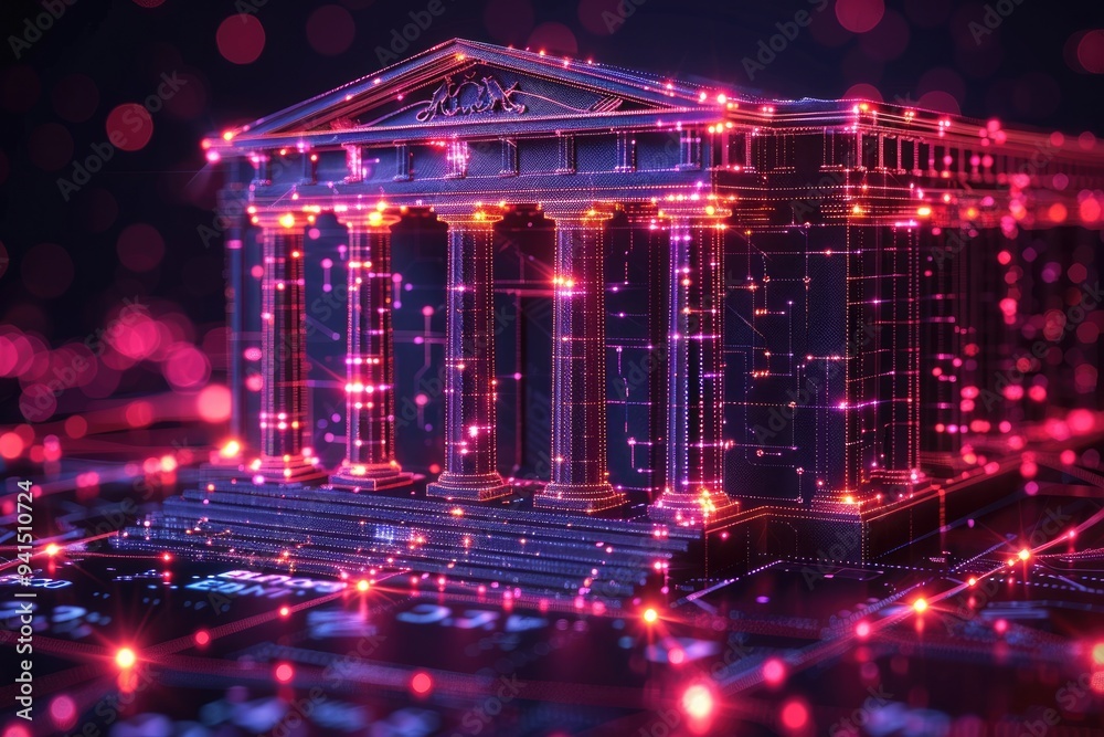 Obraz premium Virtual banking: digital bank, providing innovative, financial services through digital platforms, enhancing accessibility, security and personalized experiences for customers in the digital age