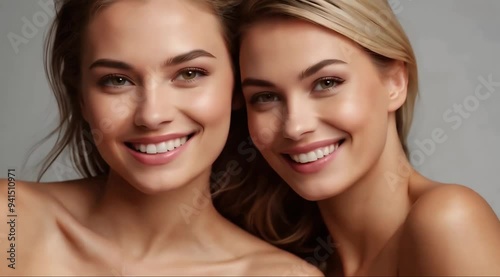 Beauty portrait of a model european woman with beautiful white skin through skin care	