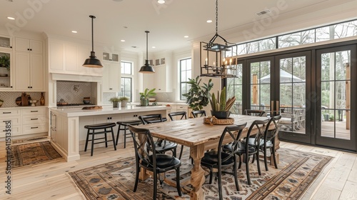 Beautiful Modern Kitchen and Dining Room, Open Layout