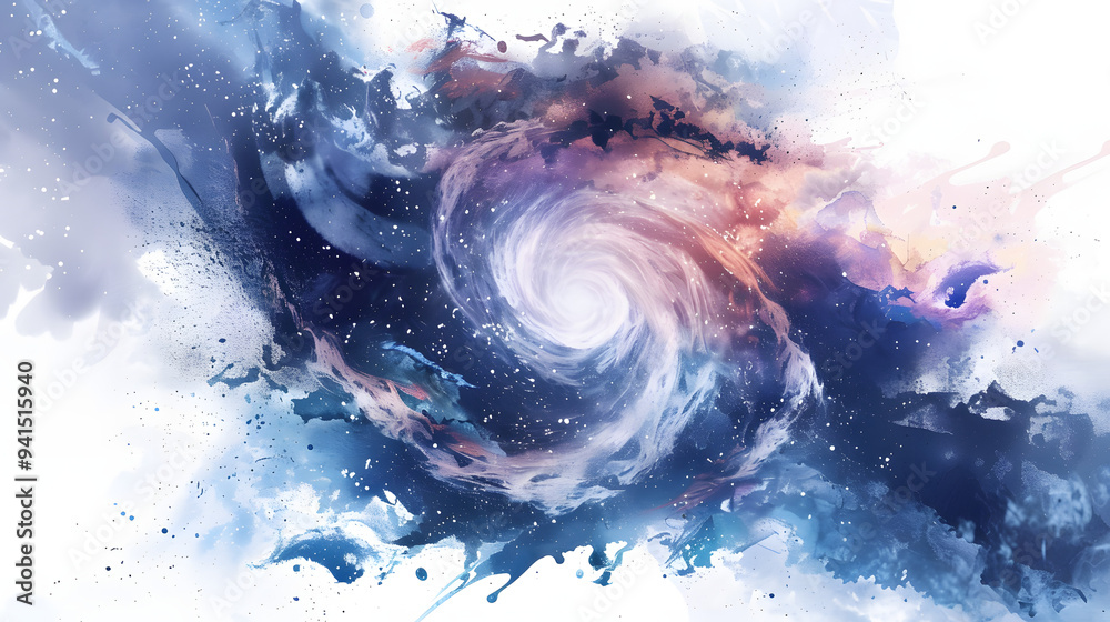 Fototapeta premium Force space element watercolor