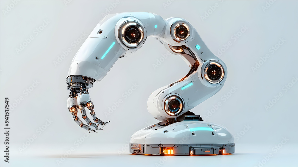 3D Icon as AI automation and industrial robot concept as An AI automation icon paired with an industrial robot symbolizing the role of AI in automating industrial tasks ideal for isolated vector desig 3D Icon as AI automation and industrial robot concept as An AI automation icon paired with an industrial robot symbolizing the role of AI in automating industrial tasks ideal for isolated vector desig