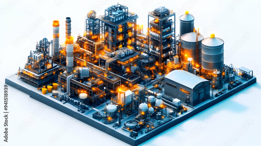3D Icon as AI factory simulation and digital twin concept as An AI factory simulation icon paired with a digital twin representing the use of AI in creating digital twins for factory simulations perfe 3D Icon as AI factory simulation and digital twin concept as An AI factory simulation icon paired with a digital twin representing the use of AI in creating digital twins for factory simulations perfe