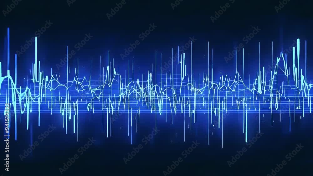 Abstract Blue Lines in Motion on Grid, Flowing Pattern with Glowing Effect Abstract Blue Lines in Motion on Grid, Flowing Pattern with Glowing Effect