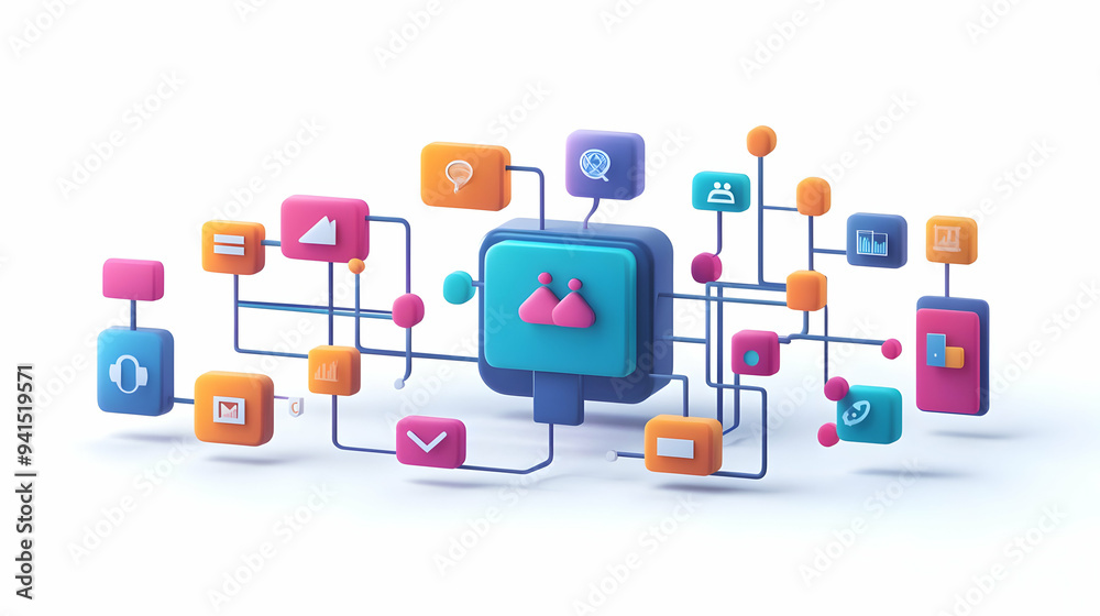 3D Icon as AI personalization and customer journey concept as An AI personalization icon paired with a customer journey icon representing the role of AI in personalizing marketing strategies ideal for 3D Icon as AI personalization and customer journey concept as An AI personalization icon paired with a customer journey icon representing the role of AI in personalizing marketing strategies ideal for