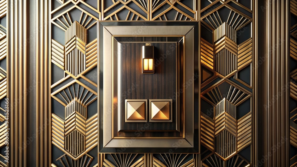 Art Deco Touch Control: Geometric, metallic, geometric, tactile, luxurious Art Deco Touch Control: Geometric, metallic, geometric, tactile, luxurious