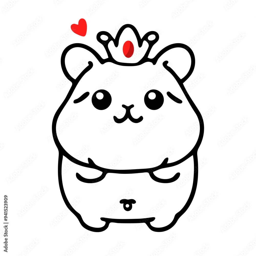 A cute, chubby panda bear with a crown A cute, chubby panda bear with a crown
