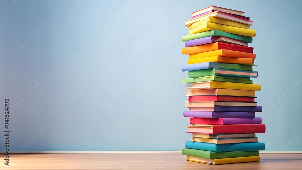 A Burst of Imagination: A Rainbow of Books Stacked High Generative AI A Burst of Imagination: A Rainbow of Books Stacked High Generative AI