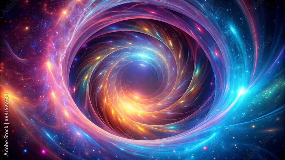 Ethereal Neon Swirls in a Cosmic Vortex Generative AI Ethereal Neon Swirls in a Cosmic Vortex Generative AI
