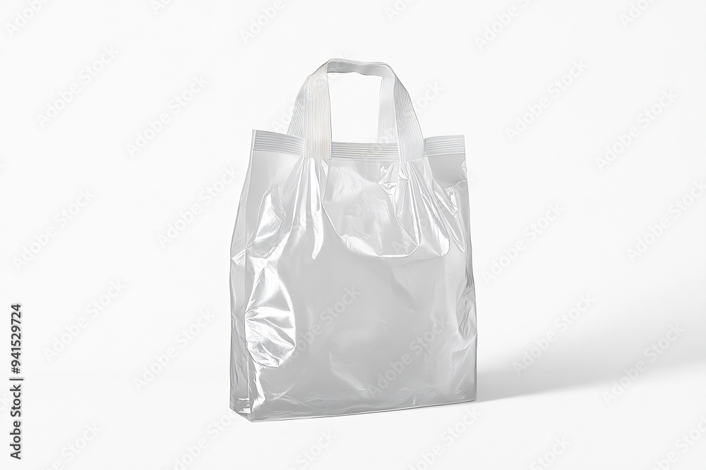 transparent White plastic bag with handle on white background transparent White plastic bag with handle on white background