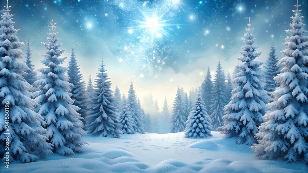 A Serene Tapestry of Frosted Trees and Sparkling Snow Generative AI A Serene Tapestry of Frosted Trees and Sparkling Snow Generative AI