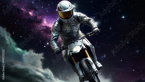 Biker in space