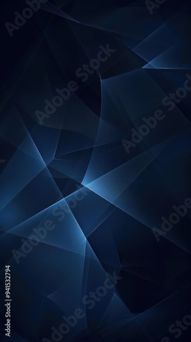 a dark blue abstract background with a triangular design