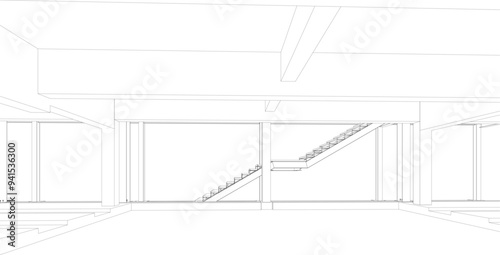 3D illustration of industrial project
