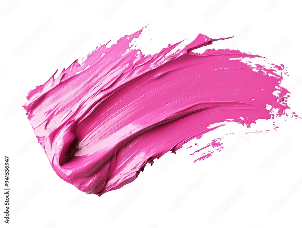 Pink paint smear on white background, glossy and textured. Pink paint smear on white background, glossy and textured.
