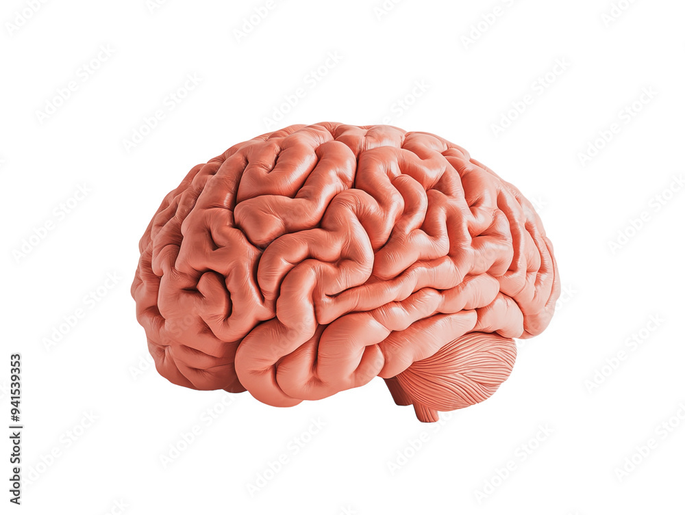 Colorful 3D model of a human brain isolated on white background. PNG transparent. Colorful 3D model of a human brain isolated on white background. PNG transparent.