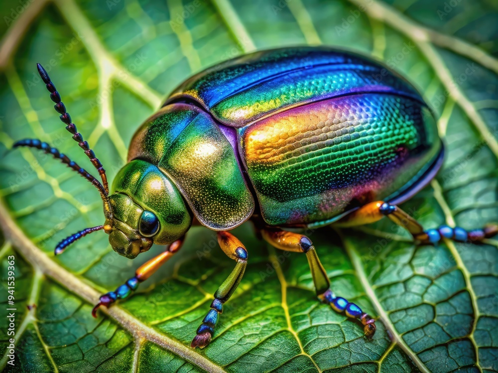 Beetle Bonanza: A macro exploration of various beetle species, presenting their metallic sheen, intricate exoskeletons, and unique body shapes.