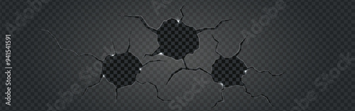 Broken glass realistic. cracked glass. Shattered window