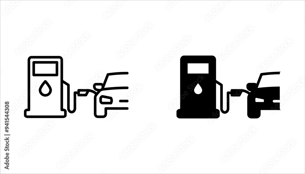 Gas station vector icon set. For web design, app and UI. isolated on white background. Gas station vector icon set. For web design, app and UI. isolated on white background.