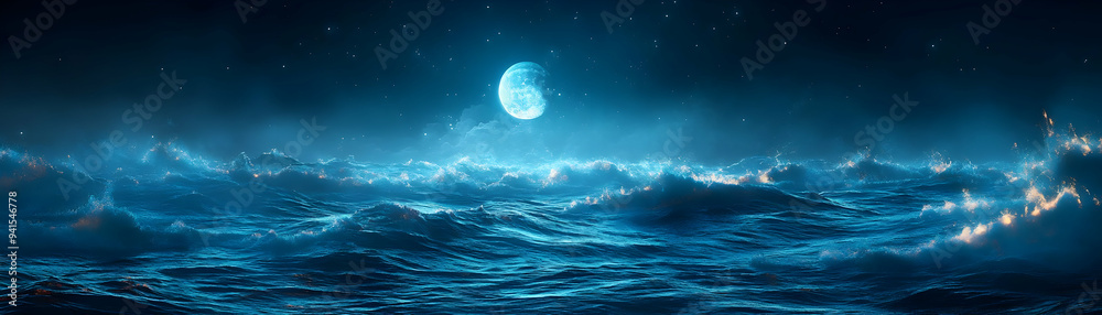 Photo Realistic as Abstract digital art of moonlit night with glowing elements for Sharad Purnima concept as Camera movement Zoom into the abstract digital art of a moonlit night. Scene Isolated with Photo Realistic as Abstract digital art of moonlit night with glowing elements for Sharad Purnima concept as Camera movement Zoom into the abstract digital art of a moonlit night. Scene Isolated with