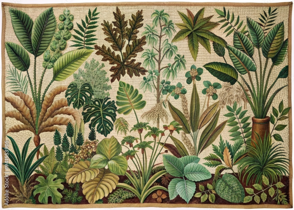 Fototapeta Botanical Sequestration Tapestry: Natural, Organic, Verdant, Brown, Harmonious