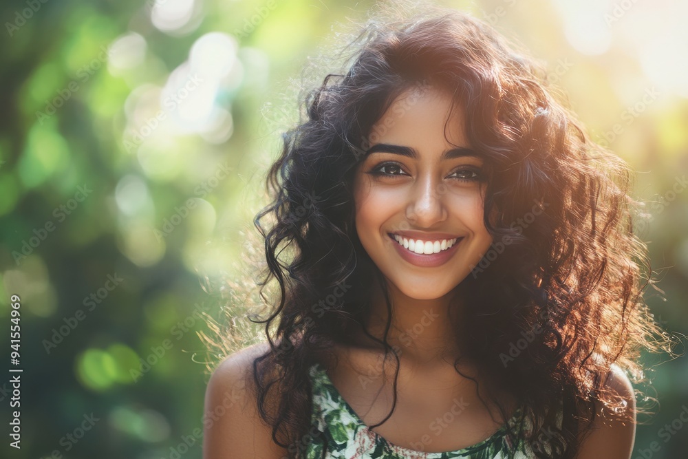 A stunning portrait of a young woman in traditional Indian clothing, embodying elegance and grace. Ideal for advertising beauty products or fashion campaigns.