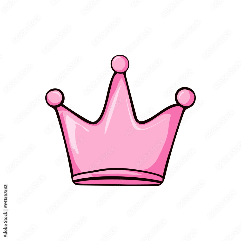 Pink Crown for girls. Vector crown for the little princess. Illustraton of a pink crown. Simple flat style of a princess crown set on an isolated background. Pink Crown for girls. Vector crown for the little princess. Illustraton of a pink crown. Simple flat style of a princess crown set on an isolated background.