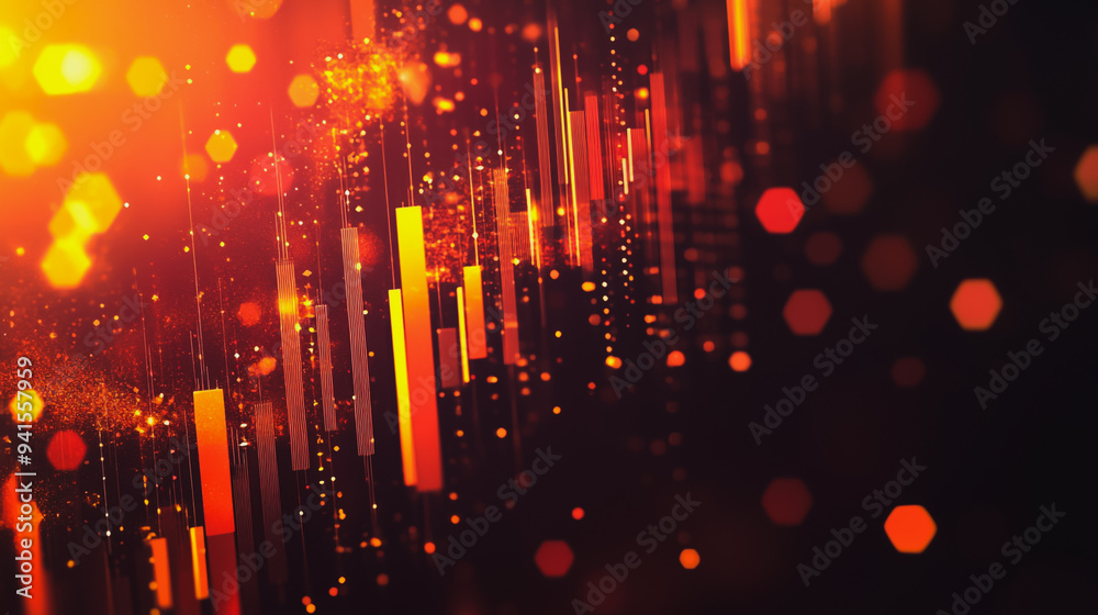 Fototapeta premium Charts and graphs with statistics for innovation Digital analyzes business potential and predicts future developments in the company's growth. Abstract black background