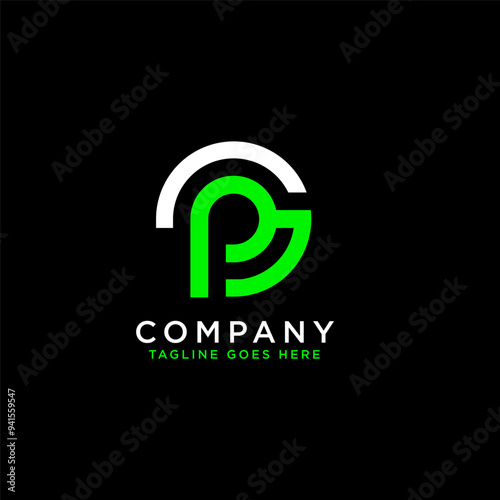 Alphabet letter icon logo GP or PG