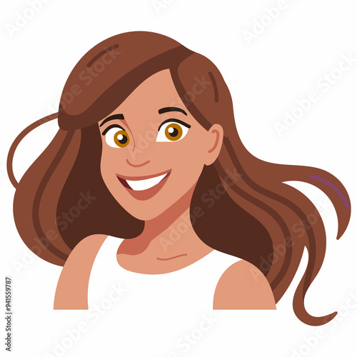 Portrait of Youth women. A young woman Avatar Illustration