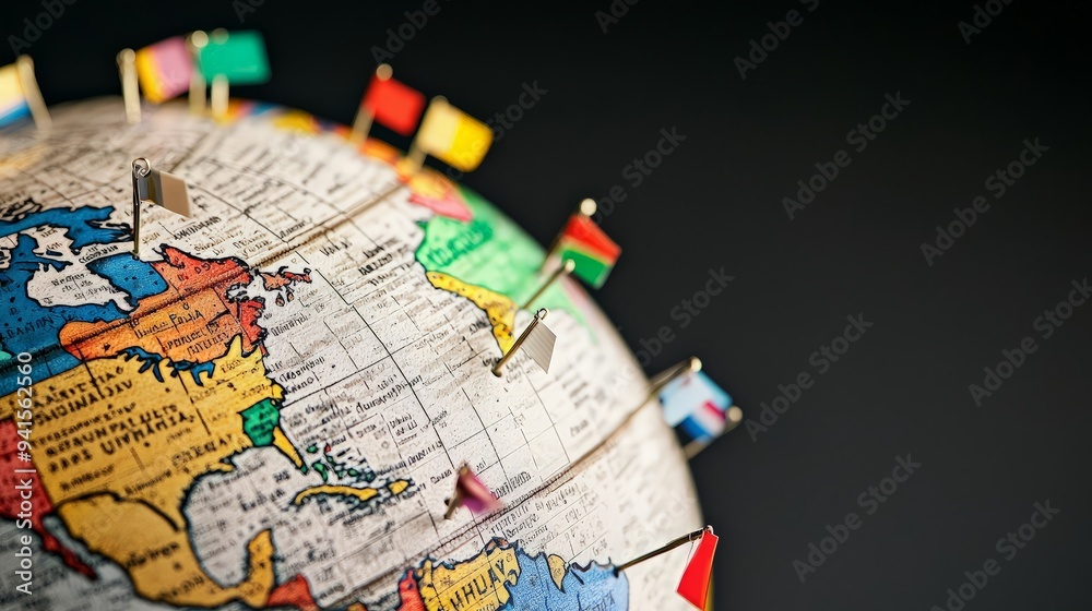 Globe with Flags: A Visual Representation of Global Connectivity Globe with Flags: A Visual Representation of Global Connectivity