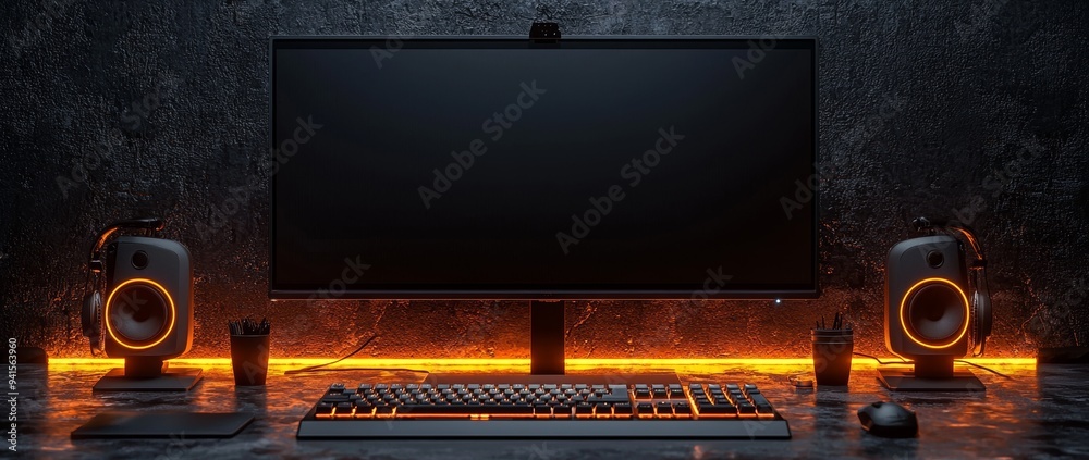 An empty black screen mockup is shown here on an isolated flat or curved television screen, similar to that used in a video streaming service or electronics advertisement. An empty black screen mockup is shown here on an isolated flat or curved television screen, similar to that used in a video streaming service or electronics advertisement.