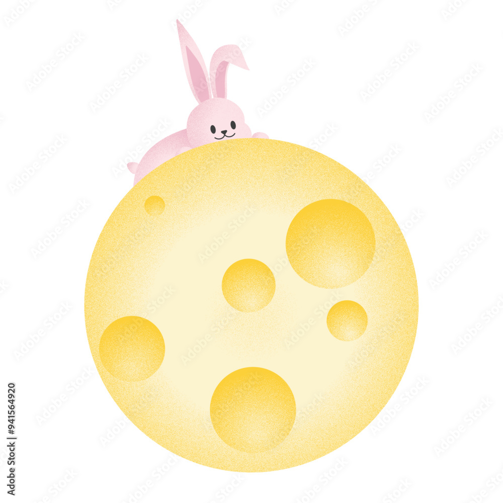 Fototapeta premium Mooncake and Rabbit Moon illustration