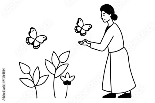 Jehovah's Hand Caring for Butterflies - Spiritual Vector Illustration, SVG, Cricut, Clipart for Inspirational Design