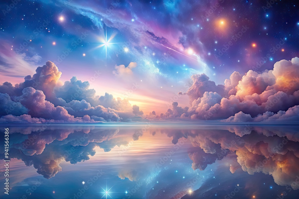 Celestial Dreamscape Serenity: Soft pastel clouds, ethereal stars, and a dreamy, otherworldly tranquility Celestial Dreamscape Serenity: Soft pastel clouds, ethereal stars, and a dreamy, otherworldly tranquility