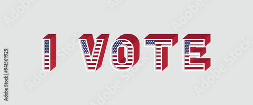 I Voted typographic for United States of America election.