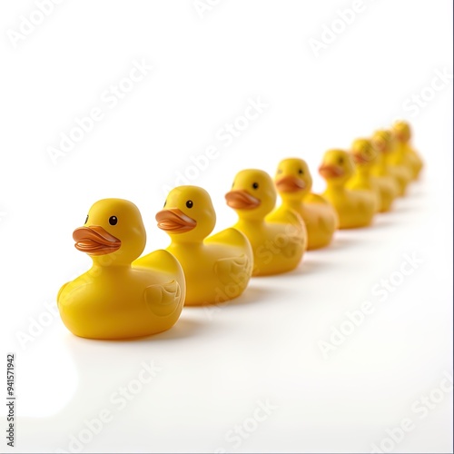 ducklings toy on white background in high quality photo