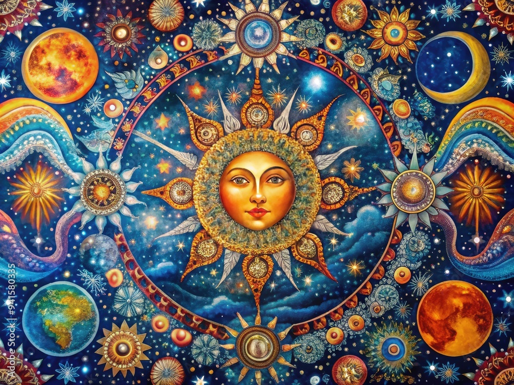 Celestial Tapestry: Mystical etherealness, intricate patterns, cosmic colors, ancient wisdom Celestial Tapestry: Mystical etherealness, intricate patterns, cosmic colors, ancient wisdom